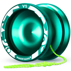 Magicyoyo V3 green professional yoyo in action, ideal for beginner practice and trick progression.
