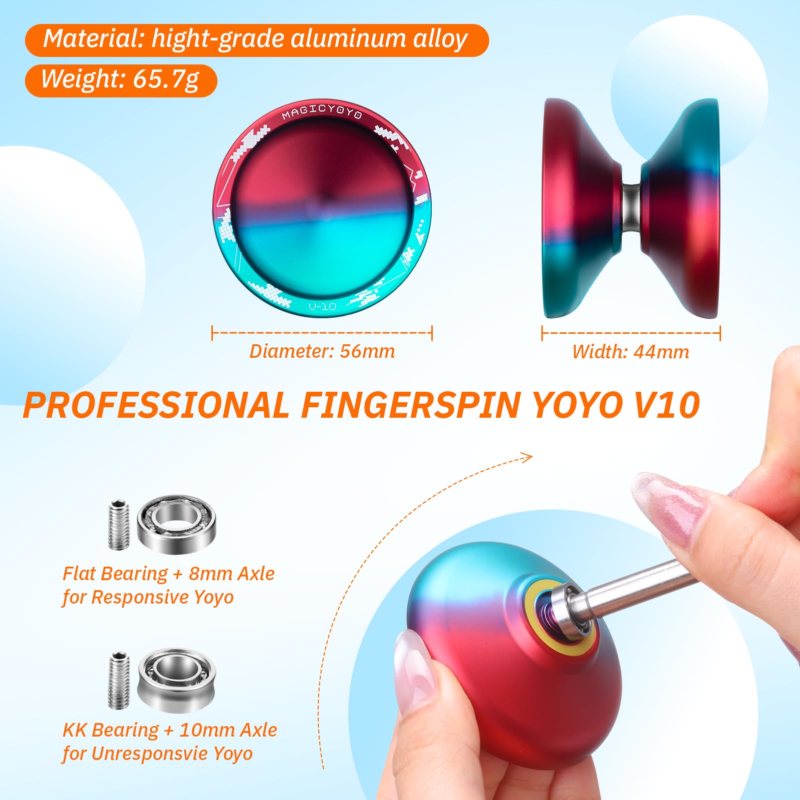 MAGICYOYO V10 gift set including case, glove, and extra strings