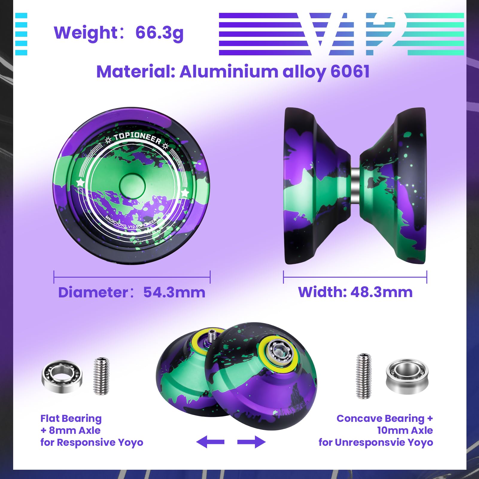 MagicYoYo V12 6061 aluminum construction delivers durable, high-quality performance.