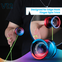 MAGICYOYO V12 unresponsive mode shown via replaceable bearing option for advanced tricks.