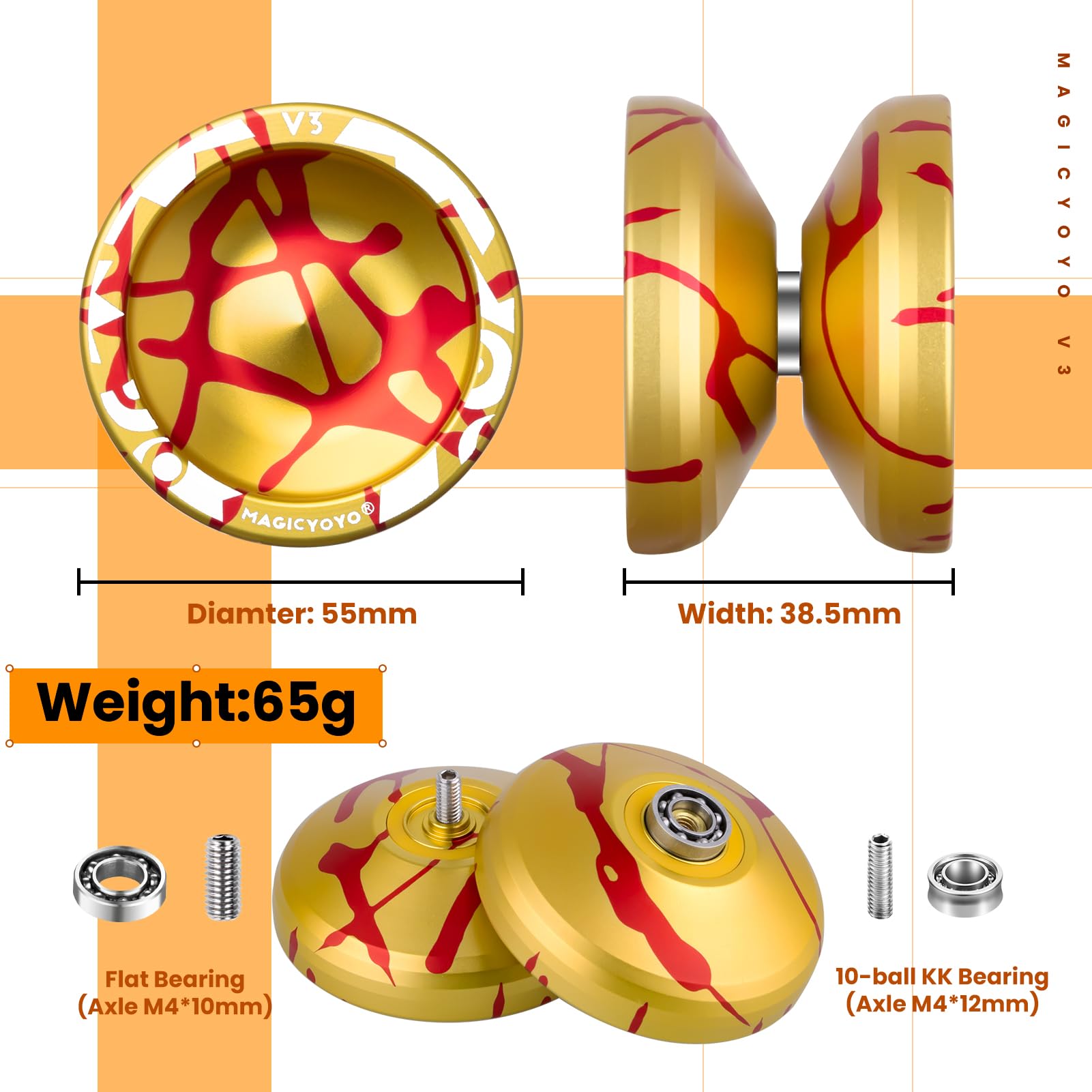 MagicYoyo V3 includes 12 strings for extended practice.