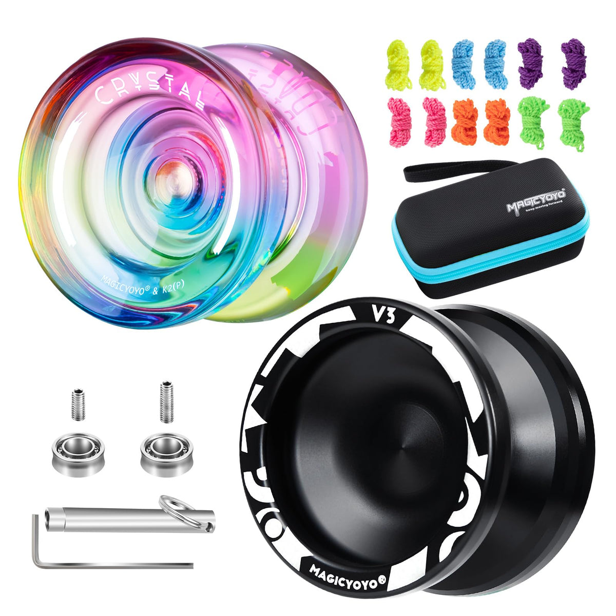 MagicYoyo V3 Black metal yoyo with durable aluminum and smooth returns, ideal for beginners