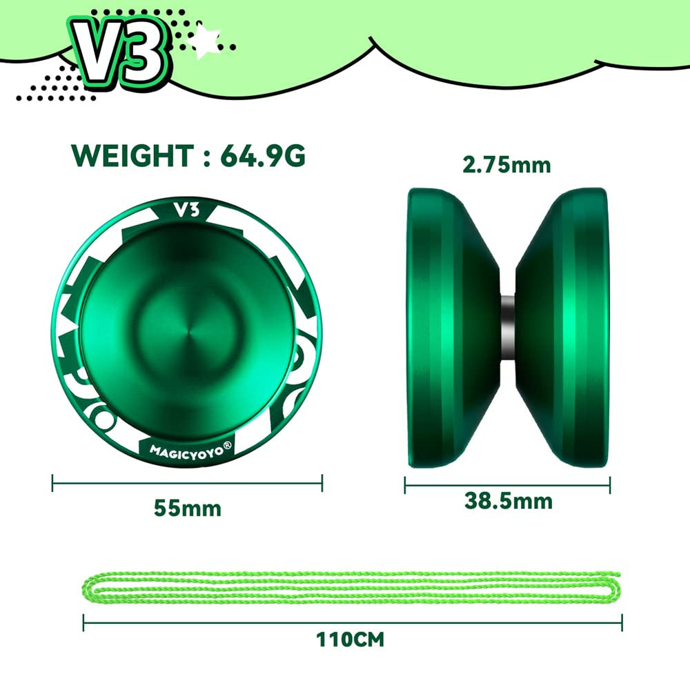 Magicyoyo V3 with flat bearing visible during spin showing responsive setup and upgrade path.