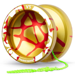 MagicYoyo V3 gold red splash yoyo ready for beginner practice.