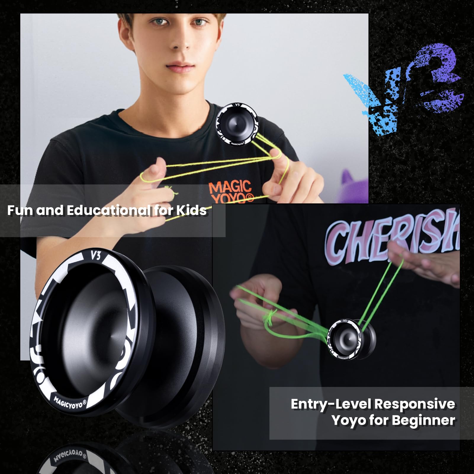 MAGICYOYO V3 switchable responsive to unresponsive modes for learning tricks.