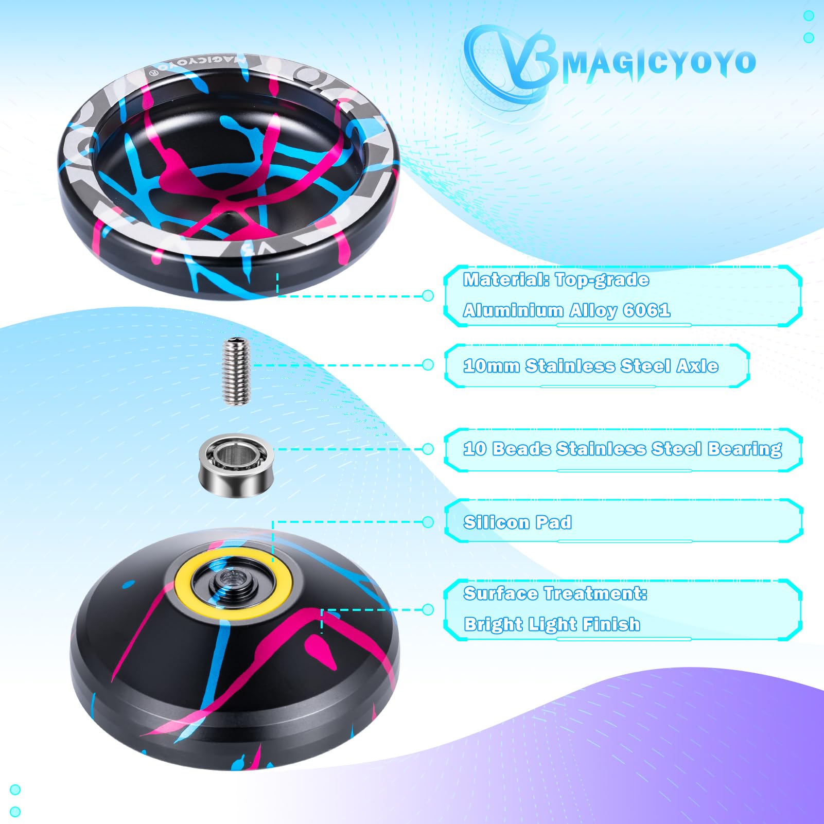 MagicYoYo V3 storage case and tools keeps yoyo accessories organized.