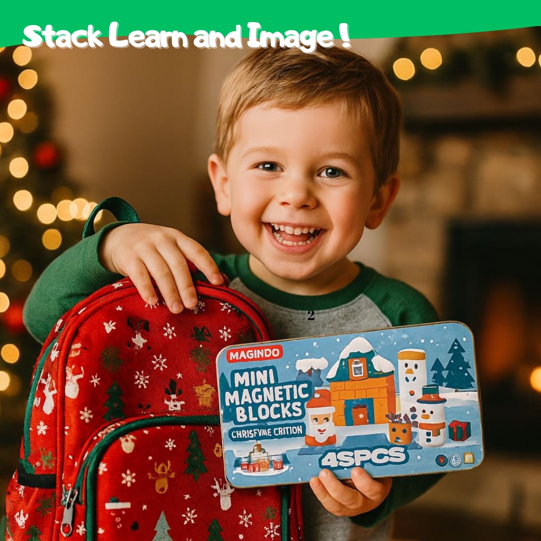 Maginoo snowman blocks inspire creative 3D snowman designs during playtime