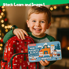 Maginoo snowman blocks inspire creative 3D snowman designs during playtime