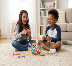 MAGMEN STEM magnetic parts building setup for constructive STEM play
