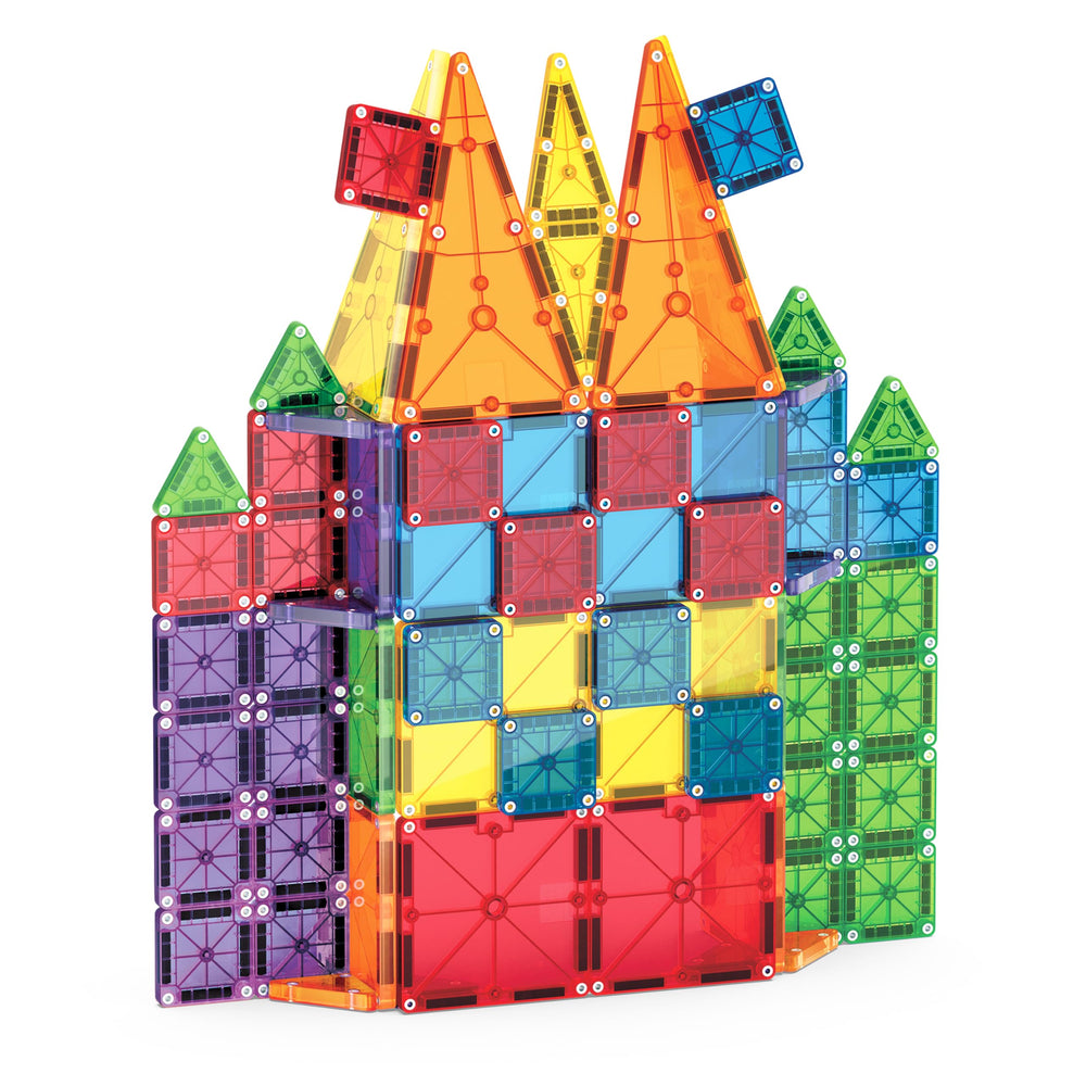 Durable magnets click securely on MAGNA-TILES for steady, confident builds.