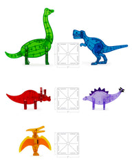 MAGNA-TILES Dinos Triceratops red figurine with movable horns for pretend adventures
