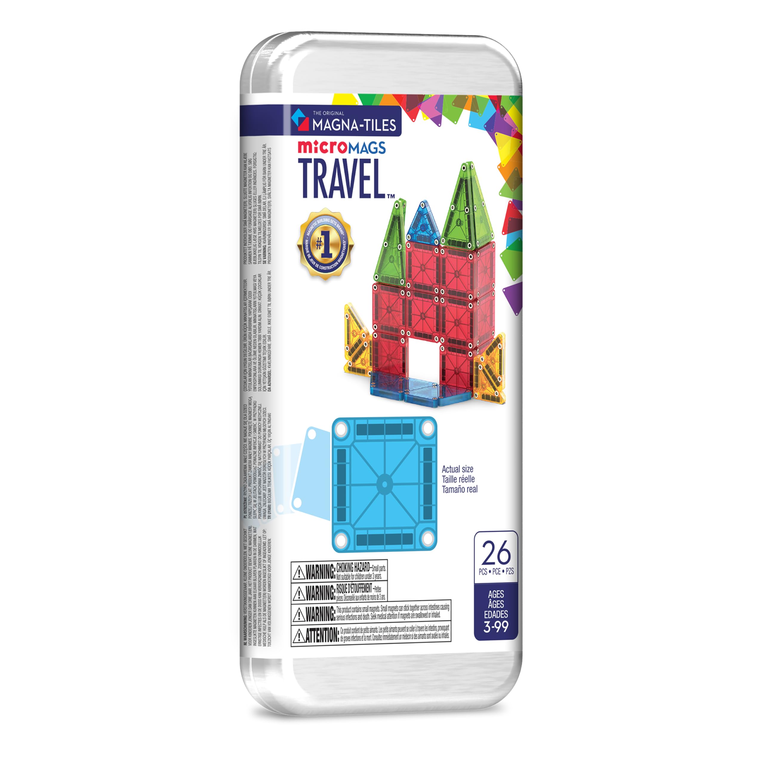 MAGNA-TILES metal tin front showing compact travel storage and quick access