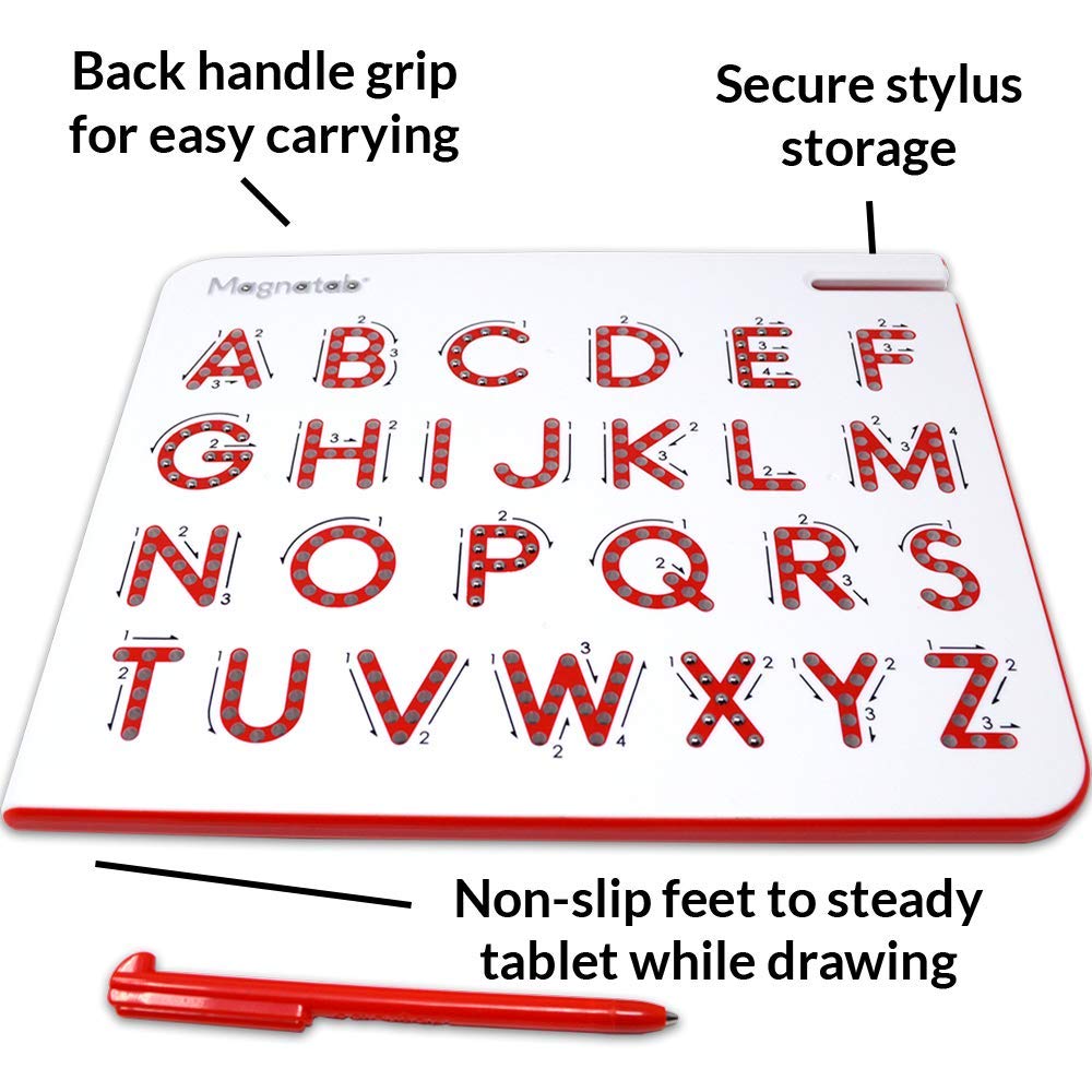Magnatab intuitive arrows guide letter formation step by step.