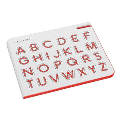 Magnatab magnetic beads revealed by following arrows, encouraging tactile letter practice.