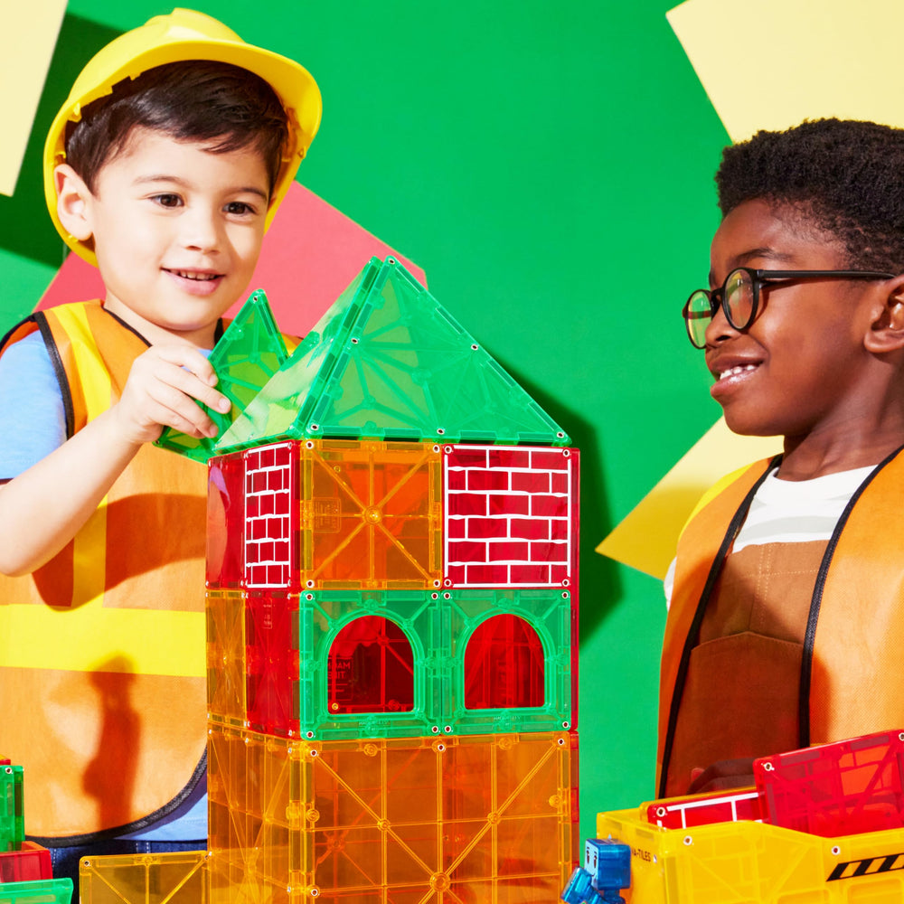 MAGNA-TILES Builder XL figures add character to large builds.