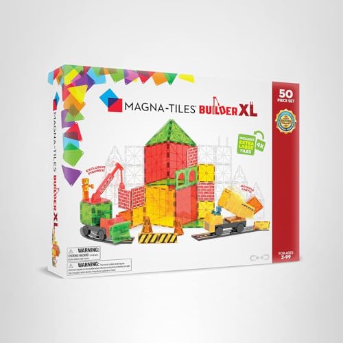 MAGNA-TILES Builder XL printed squares provide standout building surfaces.
