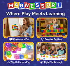 Bright translucent MAGNESSORI colors support color recognition and sorting skills