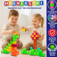 MAGNESSORI blocks forming letters and animals with magnets for stable construction