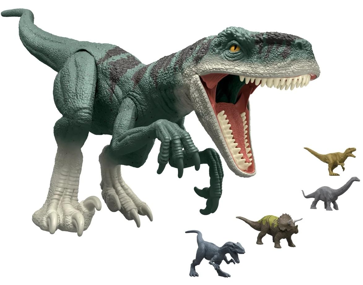 MAGNETOE Jurassic mini Allosaurus figure enhances imaginative play.