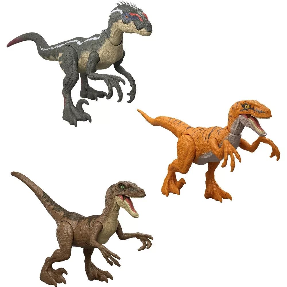MAGNETOE Velociraptor trio with arm-pull attack action for fierce play