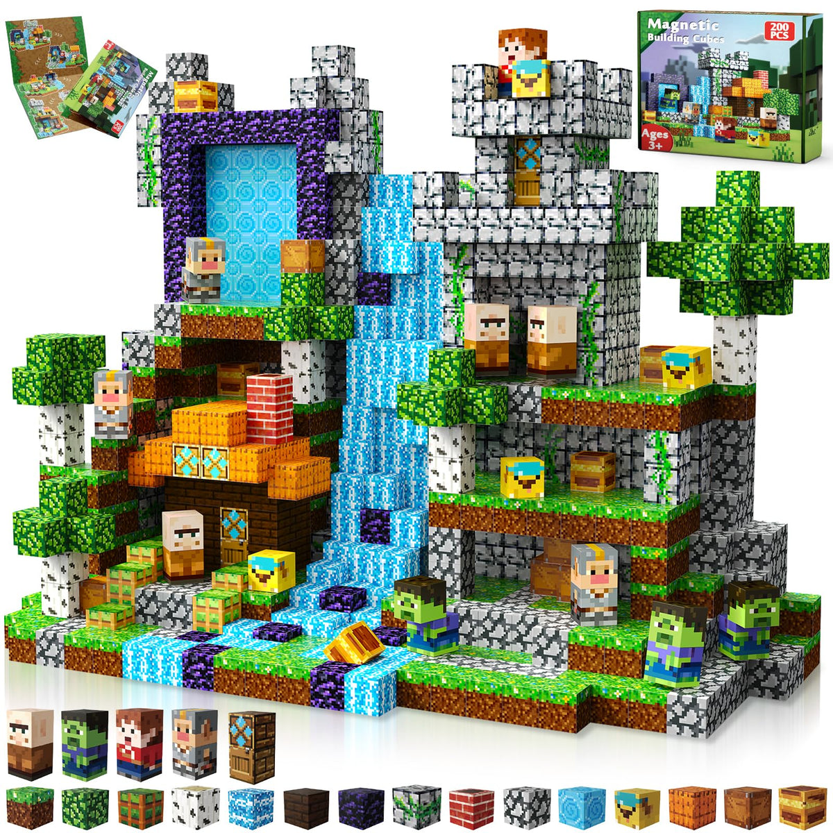 Magnetopia 200-piece magnetic blocks kit for creative building play.
