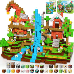 Magnetopia 300-pcs magnetic blocks in a box for creative play and motor skills.