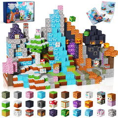 Magnetopia magnetic blocks in a Dark Forest Castle layout for imaginative building play.