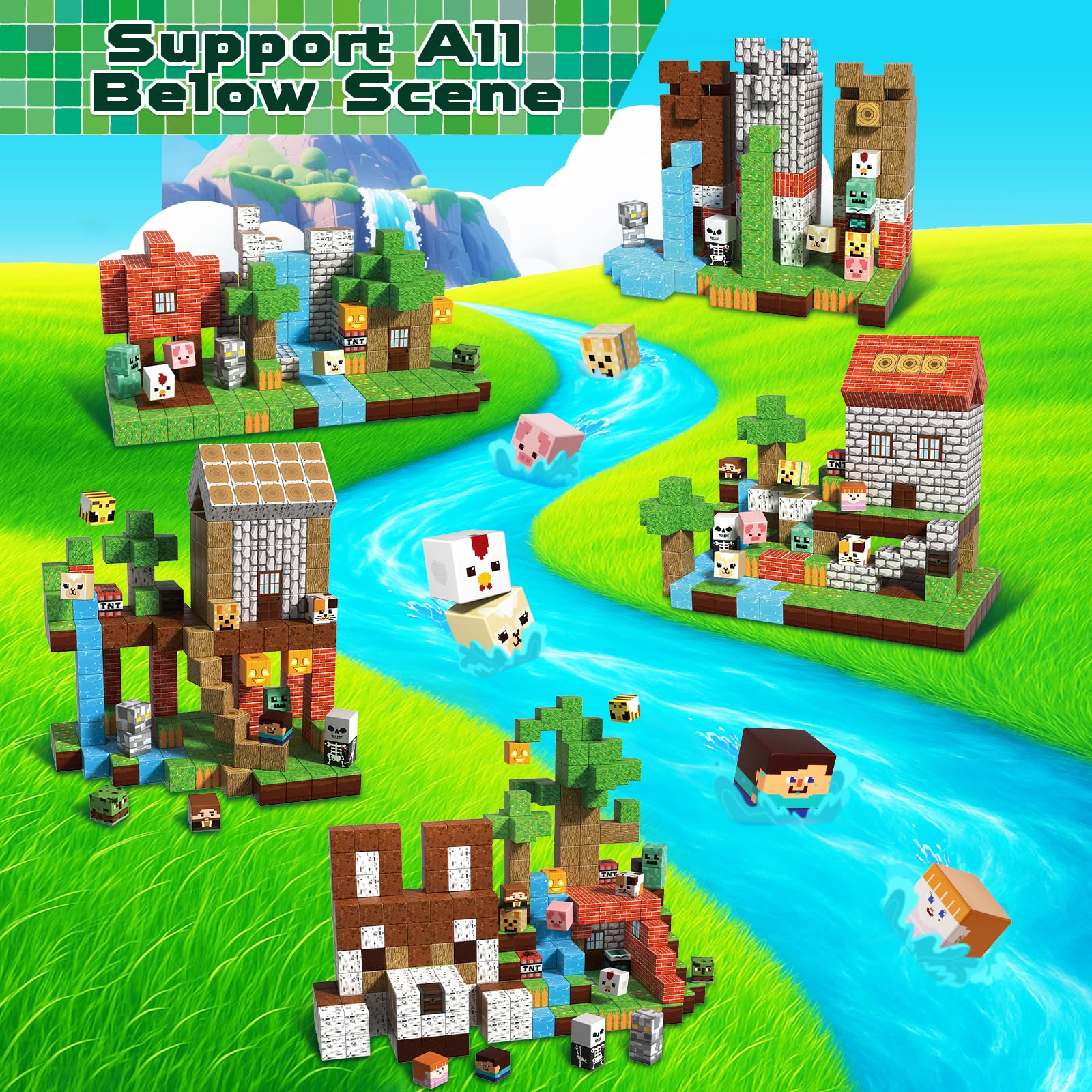 Kids building with Magnetopia blocks promotes hands-on exploration and cooperation.