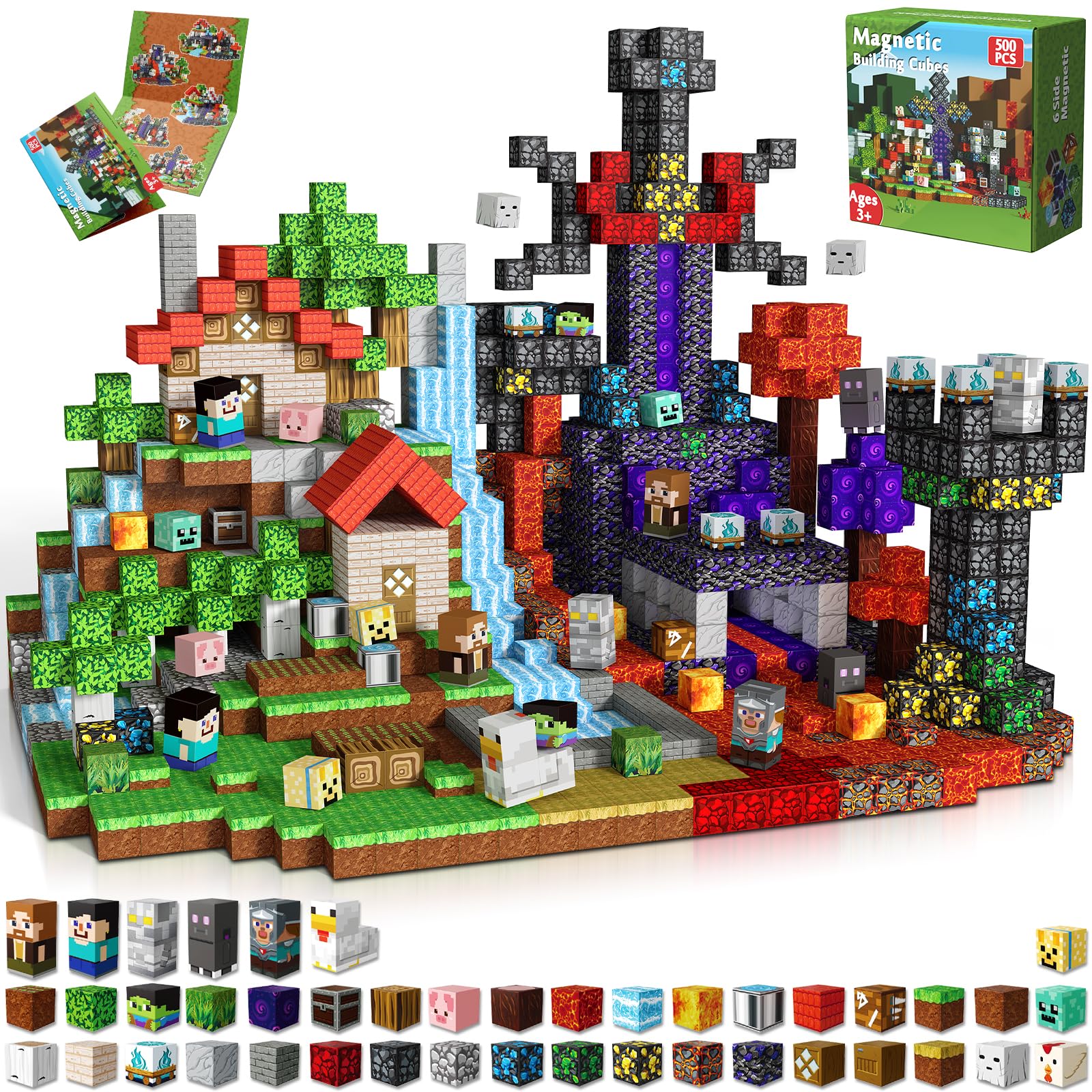 Magnetopia magnetic blocks, 500 cubes for kids, promoting fine motor skills through construction play.