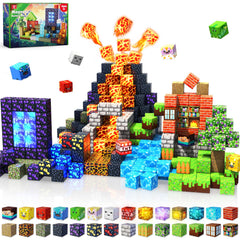 Magneverse 150-pcs magnetic blocks laid out for open-ended building and exploration.