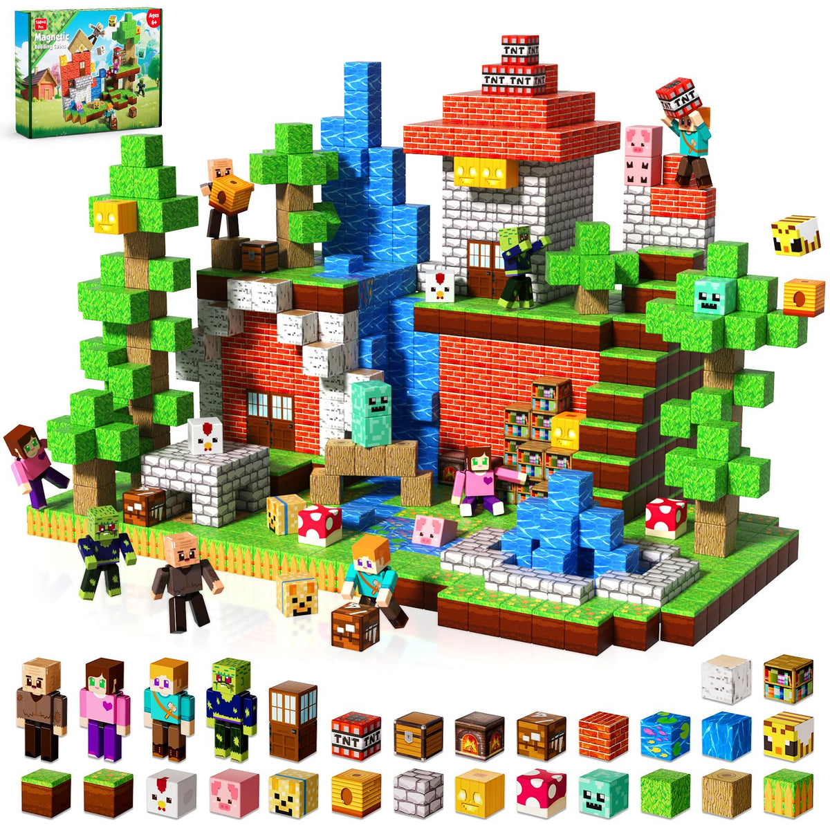 Magneverse 160-pcs magnetic blocks for creative construction and spatial skills.