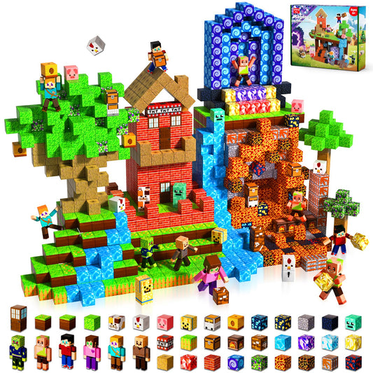Magneverse 210-pcs magnetic blocks with storage box for organized play.