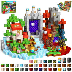 Magneverse 240pcs magnetic blocks kit laid out for collaborative building and imaginative play.