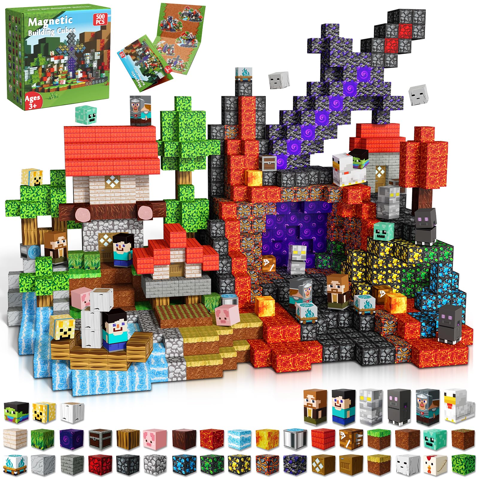 Magneverse 500-piece 0.8-inch cubes close-up showing tactile magnets for learning