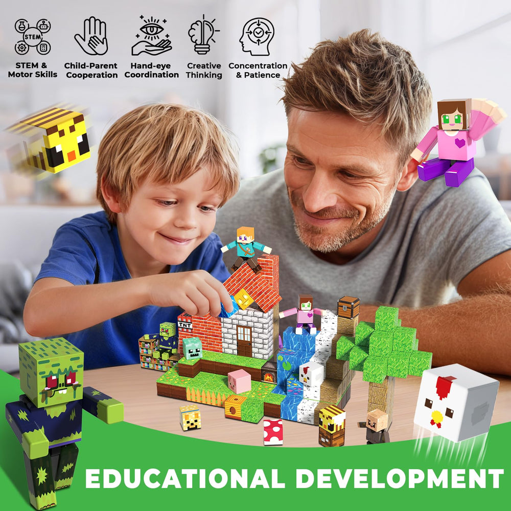 Magneverse colorful magnetic cubes enable quick snaps and endless architectural exploration.