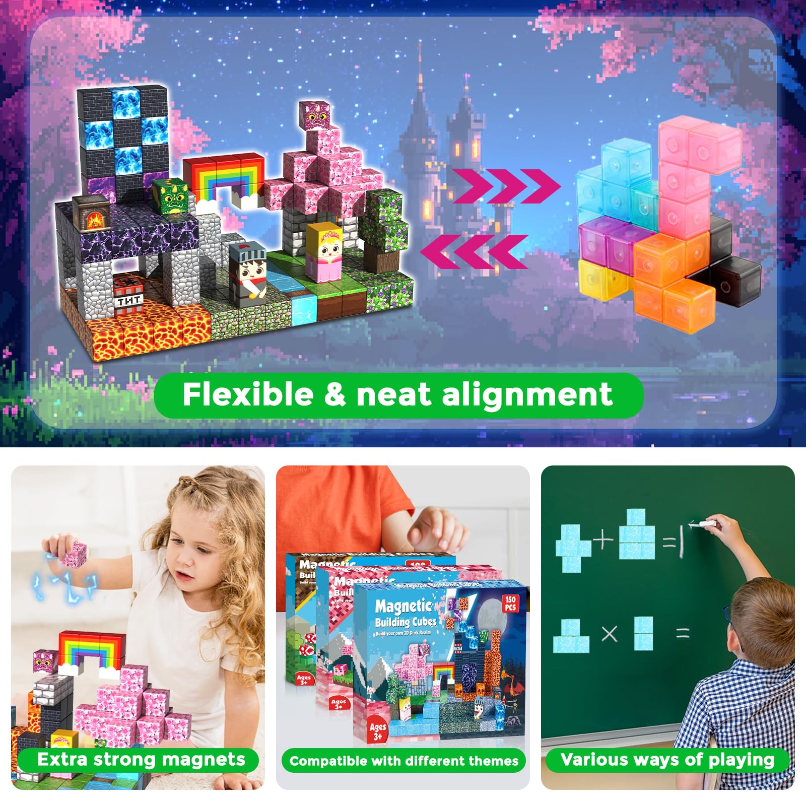 Magneverse 150-piece set as a gift for ages 3 and up.
