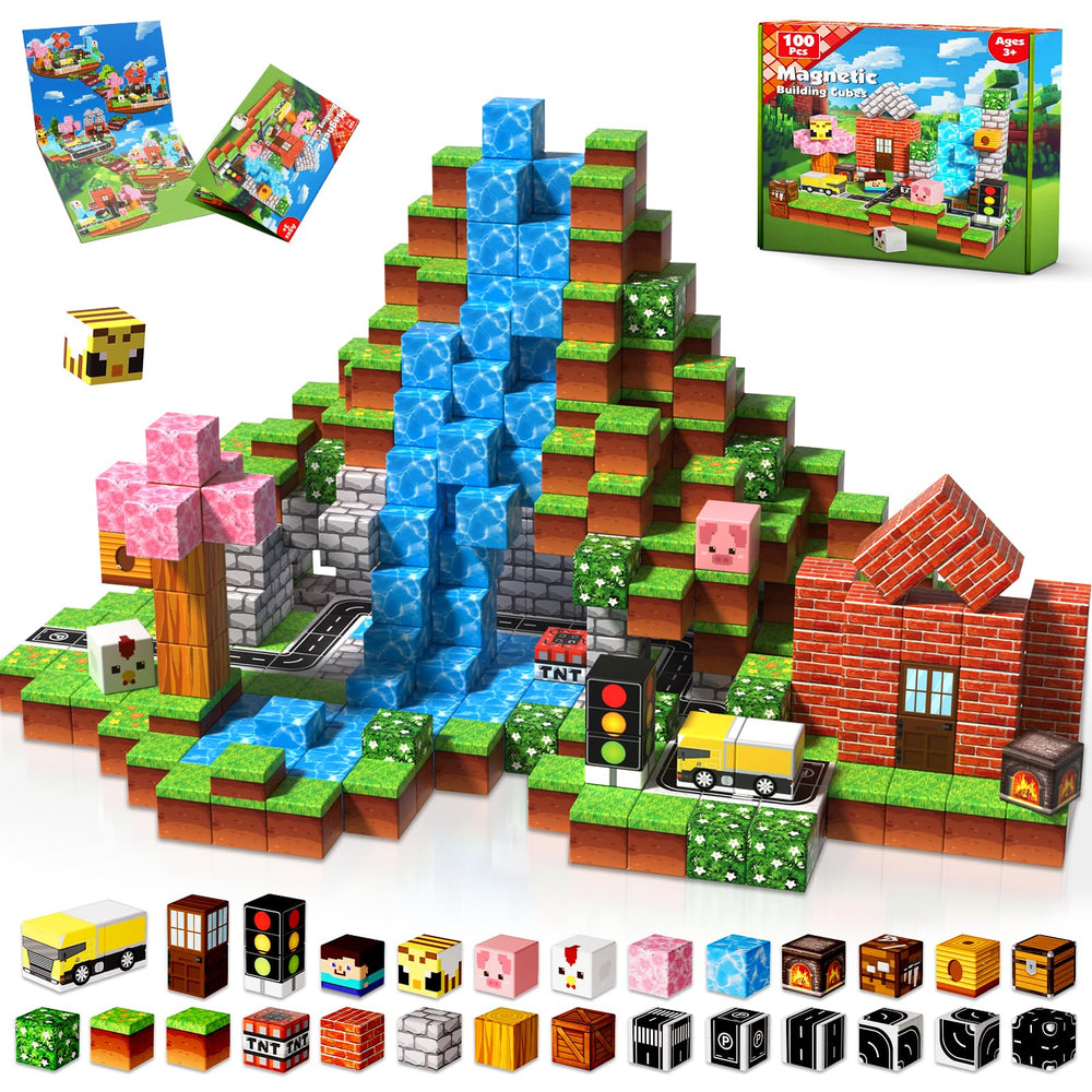 Magneverse forest blocks collection with colorful cubes inviting creative STEM play