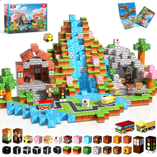 Magneverse forest 0-8in magnetic cubes for creative building and STEM play.