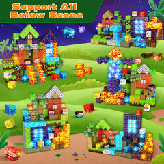 Magneverse imagination builder scene shows kids creating themed adventures.
