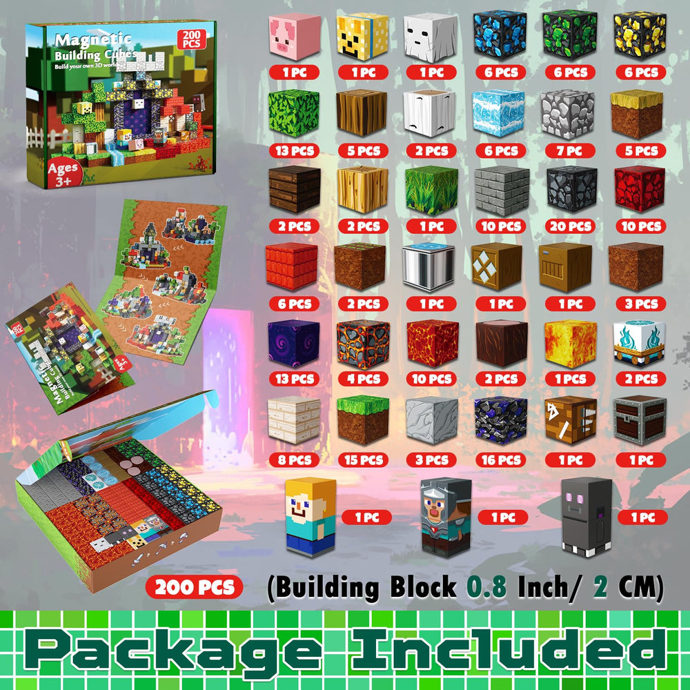 Magneverse lava theme magnetic cubes enable imaginative construction adventures.