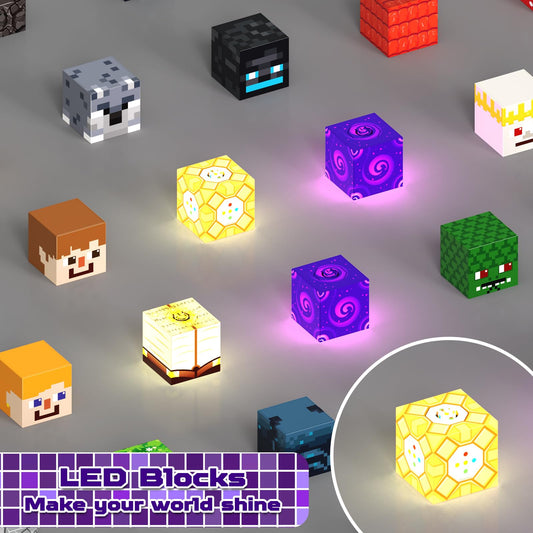 Magneverse light blocks show steady glow for calm, focused building