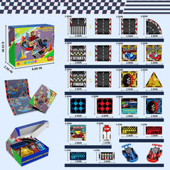 Magneverse Magnetic Tiles Road Set race track layout ready for quick setup and action.