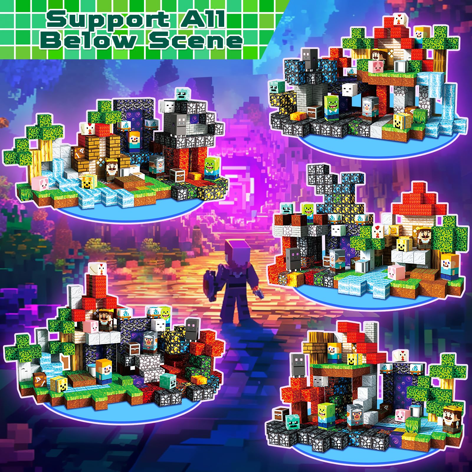 Magneverse Portal characters included for storytelling and pattern building.