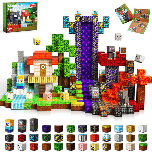 Magneverse Portal lava-theme cubes encourage hands-on creativity and spatial play.