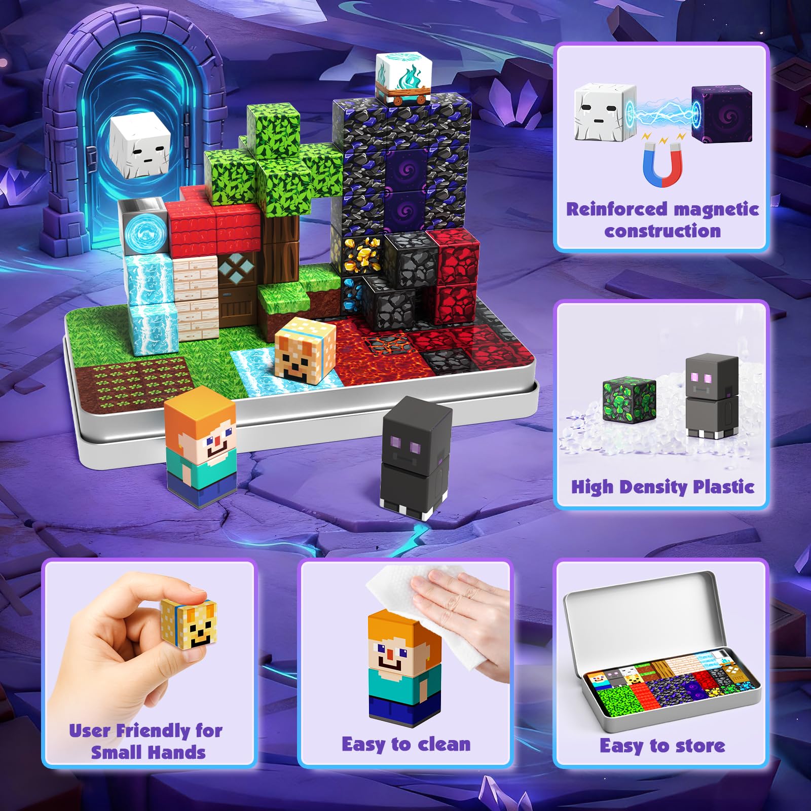 Magneverse Portal magnetic cubes in use for open-ended construction adventures.