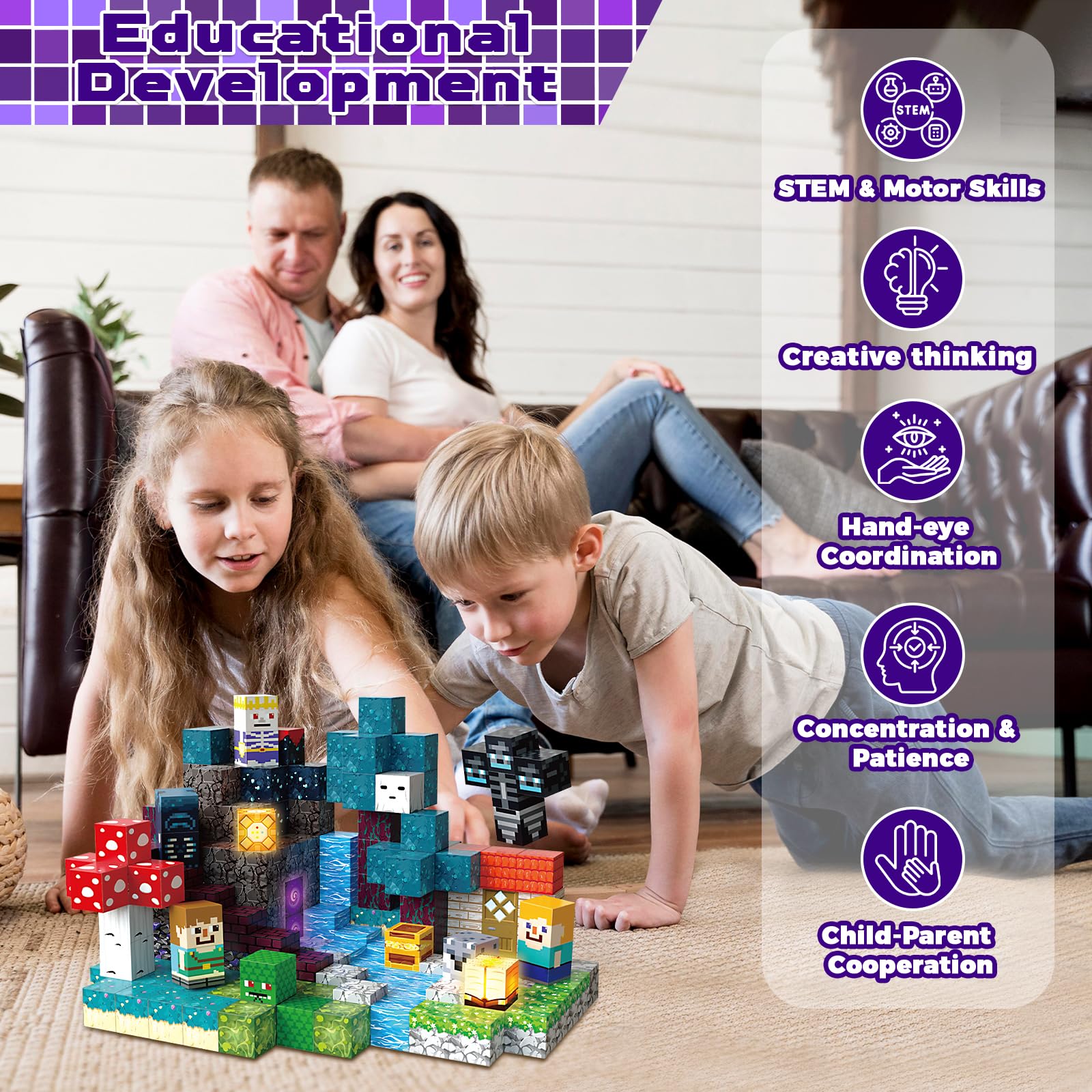 Magneverse stem-building blocks support spatial thinking and fine motor skills
