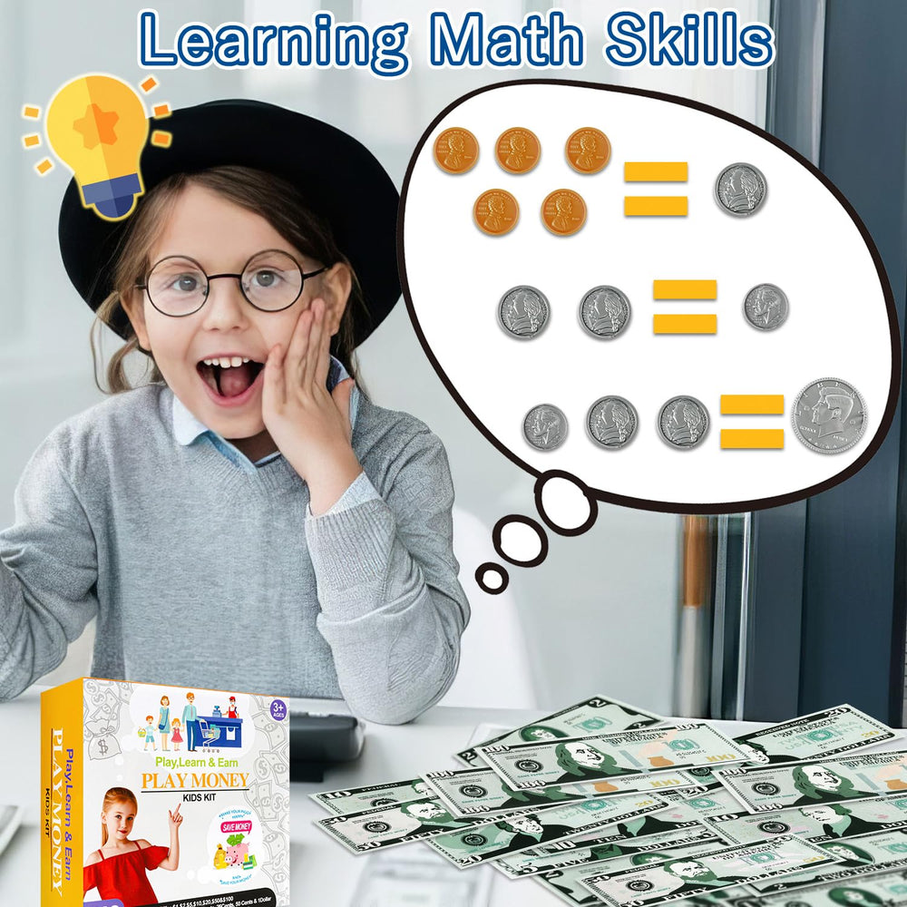 MAGLOGY dollar bill visuals for pretend budgeting play
