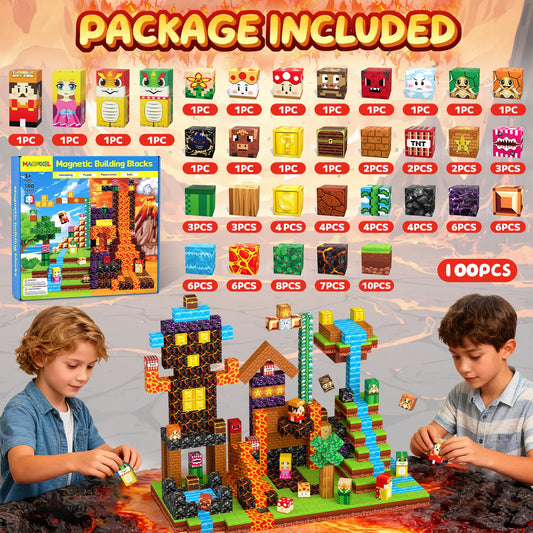 Magpixel forest treehouse build shows easy magnetic connections for creative construction