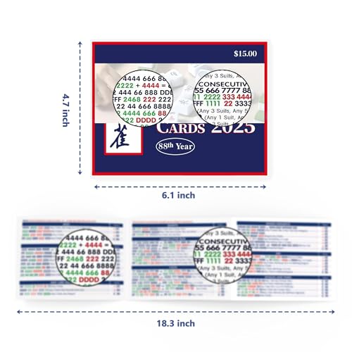 Mah Jong Cards 2025 official revision in-use layout, great for fast play and clarity