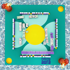 Mahjong Aura floating Mahjong table on pool for poolside mahjong play